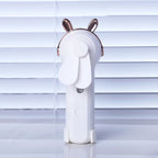 Handheld Hydrating Device Chargeable Fan Mini USB Charging Spray Humidification Small Fan, M9 White Rabbit, M9 Pink Rabbit, M9 Blue Rabbit, M10 White Kitten, M10 Pink Kitten, M10 Blue Kitten, M11 White Deer, M11 Pink Deer, M11 Blue Deer