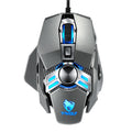 T-WOLF V10 USB Interface 7 Buttons 6400 DPI Gaming Wired Mouse Custom Macro Programming 4-Color Breathing Light Gaming Mouse, Cable Length: 1.5m, Black, Gun Color