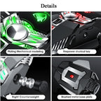T-WOLF V10 USB Interface 7 Buttons 6400 DPI Gaming Wired Mouse Custom Macro Programming 4-Color Breathing Light Gaming Mouse, Cable Length: 1.5m, Black, Gun Color