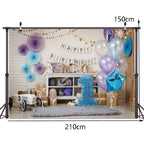 2.1m X 1.5m One Year Old Birthday Photography Background Party Decoration Hanging Cloth