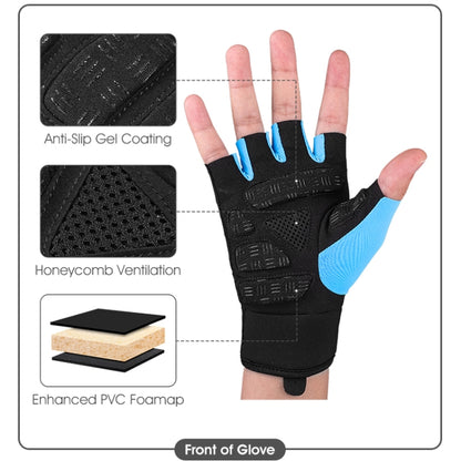 WEST BIKING YP0211217 Cycling Breathable Silicone Palm Gloves Fitness Training Wrist Guard Sports Gloves, M, L, XL