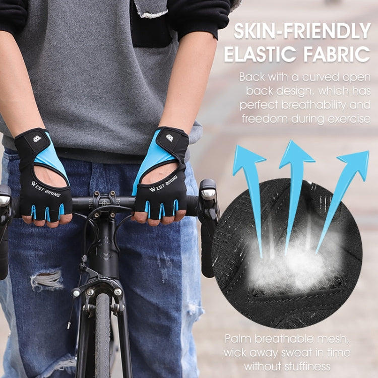 WEST BIKING YP0211217 Cycling Breathable Silicone Palm Gloves Fitness Training Wrist Guard Sports Gloves, M, L, XL