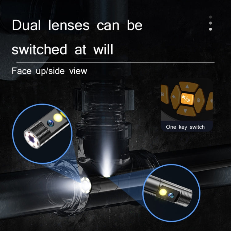 Industrial Dual-Lens Endoscope HD Handheld Screen Pipe Car Inspection Tool, Line Length 1m, Line Length 5m, Line Length 10m