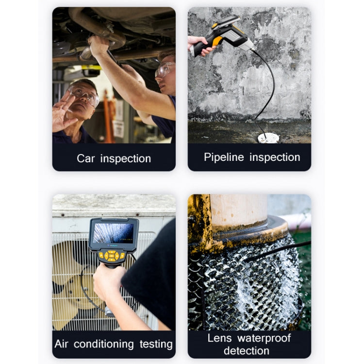 Industrial Dual-Lens Endoscope HD Handheld Screen Pipe Car Inspection Tool, Line Length 1m, Line Length 5m, Line Length 10m
