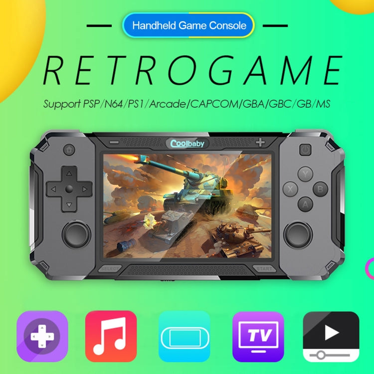 Coolbaby RS-63 4-inch Open Source OS RS3128 Handheld Game Console, Support TF Card & HDMI Output, RS-63