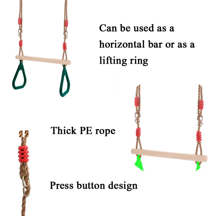 Wooden Stick Injection Molding Handshake Hanging Ring Children Swing, Random Color Delivery, Triangle