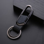 JOBON ZB-106A Business Men Metal Keychain Double Loop Car Pendant Keychain, ZB-106A