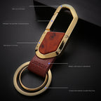 JOBON ZB-106A Business Men Metal Keychain Double Loop Car Pendant Keychain, ZB-106A