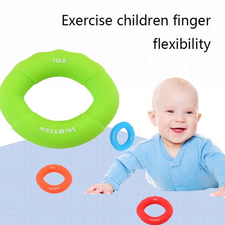MAXSOINS MXO-7562KD Children Silicone Grip Device Olive Shape Rehabilitation Finger Grip Ring, 10LB(Green), 20LB(Blue), 30LB(Orange), 40LB(Red)