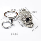 2 PCS Shining Skull Keychain Bag Hanging Jewelry, Diamond Skull Keychain