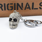 2 PCS Shining Skull Keychain Bag Hanging Jewelry, Diamond Skull Keychain