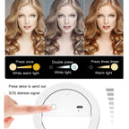 2 PCS XJ17 Large-Capacity Live Video Conference Fill Light Ring Light Mobile Phone Selfie LED Fill Light, Round, Cat Ears, Bear Ear