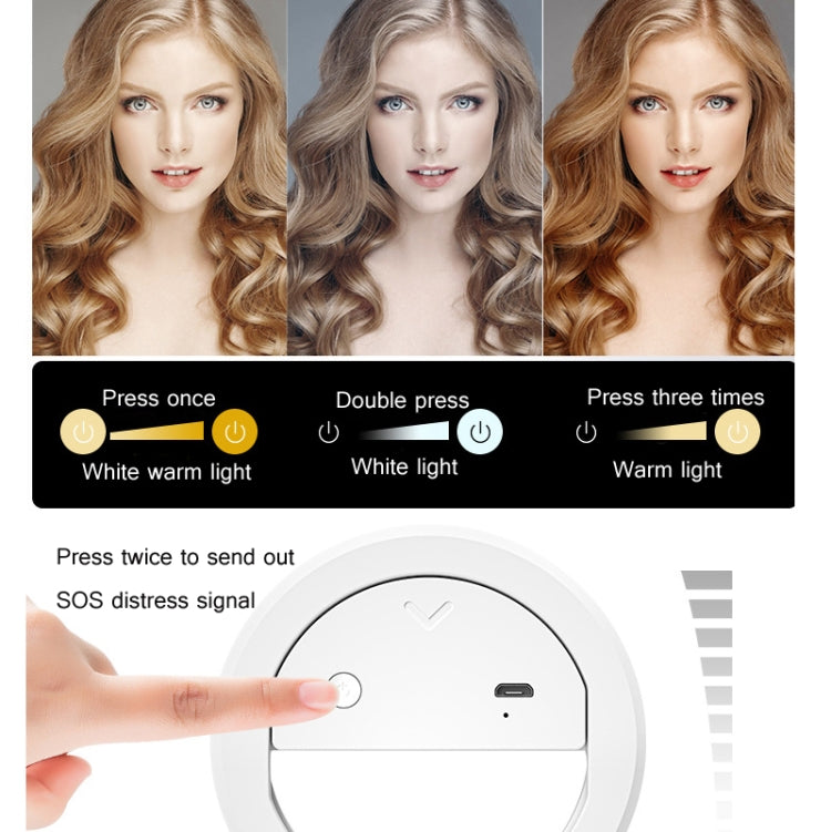 2 PCS XJ17 Large-Capacity Live Video Conference Fill Light Ring Light Mobile Phone Selfie LED Fill Light, Round, Cat Ears, Bear Ear