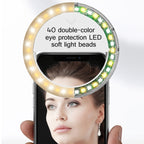 2 PCS XJ17 Large-Capacity Live Video Conference Fill Light Ring Light Mobile Phone Selfie LED Fill Light, Round, Cat Ears, Bear Ear