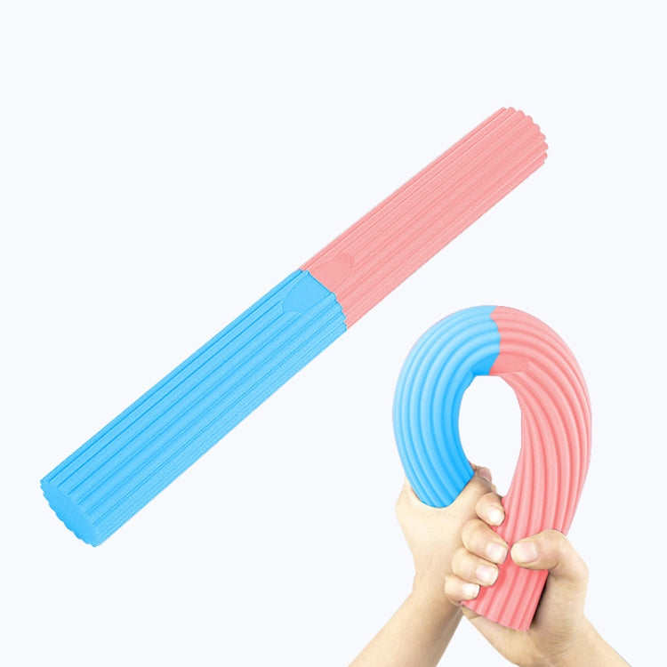 Silicone Multifunctional Fitness Bar Rehabilitation Training Arm Strength Bar Wrist Strength Forging Resistance Bar, 3.4x32cm Light Blue + Pink, 3.4x32cm Light Blue + Gray