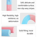 Silicone Multifunctional Fitness Bar Rehabilitation Training Arm Strength Bar Wrist Strength Forging Resistance Bar, 3.4x32cm Light Blue + Pink, 3.4x32cm Light Blue + Gray