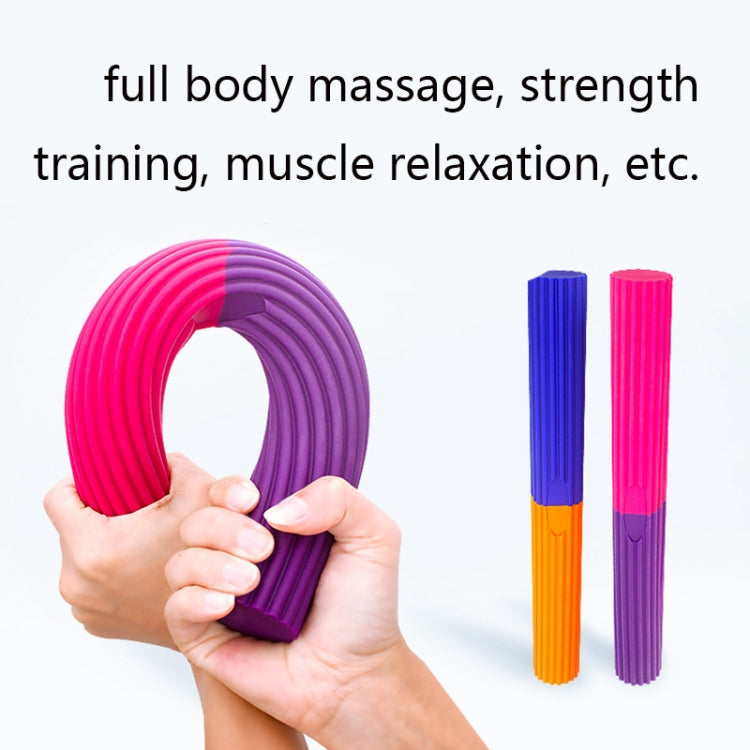 Silicone Multifunctional Fitness Bar Rehabilitation Training Arm Strength Bar Wrist Strength Forging Resistance Bar, 4.8x40cm Purple + Rose, 4.8x40cm Blue + Orange