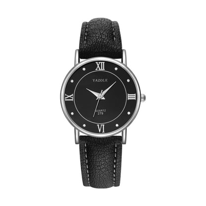 YAZOLE 279 Business Casual Analog Quartz Couple Watch, White Tray Black Belt Small, White Tray White Belt Small, White Tray Brown Belt Small, Black Tray Brown Belt Small, Black Tray Black Belt Small, White Tray Black Belt Large                         ...