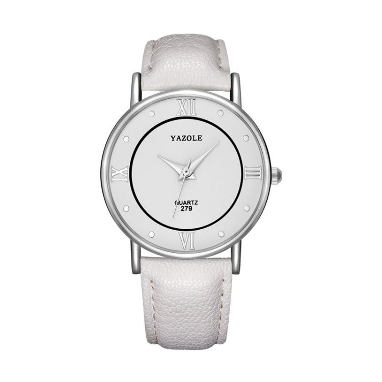 YAZOLE 279 Business Casual Analog Quartz Couple Watch, White Tray Black Belt Small, White Tray White Belt Small, White Tray Brown Belt Small, Black Tray Brown Belt Small, Black Tray Black Belt Small, White Tray Black Belt Large                         ...