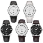 YAZOLE 279 Business Casual Analog Quartz Couple Watch, White Tray Black Belt Small, White Tray White Belt Small, White Tray Brown Belt Small, Black Tray Brown Belt Small, Black Tray Black Belt Small, White Tray Black Belt Large                         ...