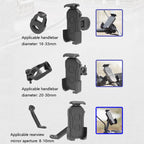 HW-68 Motorcycle Bicycle Navigation Mobile Phone Bracket, Style:, Round Handlebar, Rearview Mirror, U-shaped Handlebar