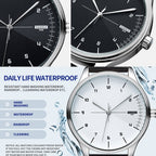 YAZOLE 502 Arabic Numerals Men Business Watch Fashion Quartz Watch, Silver Shell Black Tray Black Belt, Silver Shell White Tray Black Belt, Silver Shell Black Tray Brown Belt, Silver Shell White Tray Brown Belt, Black Shell Black Tray Black Belt       ...