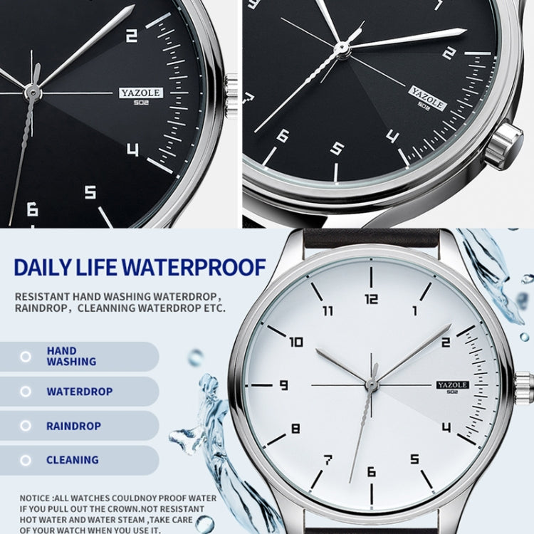 YAZOLE 502 Arabic Numerals Men Business Watch Fashion Quartz Watch, Silver Shell Black Tray Black Belt, Silver Shell White Tray Black Belt, Silver Shell Black Tray Brown Belt, Silver Shell White Tray Brown Belt, Black Shell Black Tray Black Belt       ...