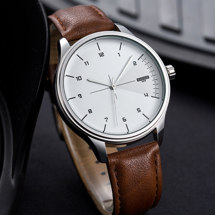 YAZOLE 502 Arabic Numerals Men Business Watch Fashion Quartz Watch, Silver Shell Black Tray Black Belt, Silver Shell White Tray Black Belt, Silver Shell Black Tray Brown Belt, Silver Shell White Tray Brown Belt, Black Shell Black Tray Black Belt       ...