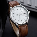 YAZOLE 502 Arabic Numerals Men Business Watch Fashion Quartz Watch, Silver Shell Black Tray Black Belt, Silver Shell White Tray Black Belt, Silver Shell Black Tray Brown Belt, Silver Shell White Tray Brown Belt, Black Shell Black Tray Black Belt       ...