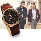 YAZOLE 355 Two-eyes Luminous Business Men Quartz Watch, White Tray Black Belt, White Tray Brown Belt, Black Tray Black Belt, Black Tray Brown Belt, White Tray Light Brown Belt, Black Tray Light Brown Belt