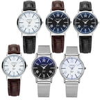 YAZOLE 313 Roman Numeral Dial Ladies Business Quartz Watch, Black Tray Black Belt, Black Tray Brown Belt, White Tray Black Belt, White Tray Brown Belt, Black Tray Silver Net Belt, White Tray Silver Net Belt