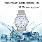 YAZOLE 313 Roman Numeral Dial Ladies Business Quartz Watch, Black Tray Black Belt, Black Tray Brown Belt, White Tray Black Belt, White Tray Brown Belt, Black Tray Silver Net Belt, White Tray Silver Net Belt