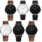YAZOLE 506 Simple Large Scale Dial Men Business Quartz Watch, Silver Shell Black Tray Black Belt, Silver Shell White Tray Black Belt, Silver Shell Black Tray Brown Belt, Silver Shell White Tray Brown Belt, Black Shell Black Tray Black Belt             ...