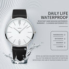 YAZOLE 506 Simple Large Scale Dial Men Business Quartz Watch, Silver Shell Black Tray Black Belt, Silver Shell White Tray Black Belt, Silver Shell Black Tray Brown Belt, Silver Shell White Tray Brown Belt, Black Shell Black Tray Black Belt             ...