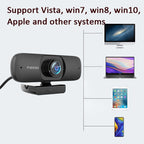 C60 Webcast Webcam High-Definition Computer Camera With Microphone, Cable Length: 2.5m, Super Clear Version 1080P, HD Version 1080P