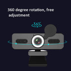Network High-Definition Computer Camera Drive-Free Beautifying Light Camera with Omnidirectional Microphone, Cable Length: 1.8m, 1080P, 2K, 4K