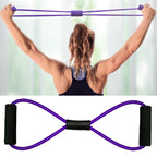 2 PCS Yoga Supplies 8-Word Tension Rope Tier Force Training To Make Chest Tube, 2 PCS Tension Rope(Monochrome Purple), 2 PCS Tension Rope(Monochrome Red), 2 PCS Tension Rope(Monochrome Black), 2 PCS Tension Rope(Monochrome Blue)                        ...