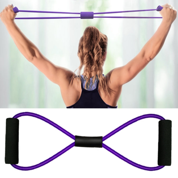2 PCS Yoga Supplies 8-Word Tension Rope Tier Force Training To Make Chest Tube, 2 PCS Tension Rope(Monochrome Purple), 2 PCS Tension Rope(Monochrome Red), 2 PCS Tension Rope(Monochrome Black), 2 PCS Tension Rope(Monochrome Blue)                        ...