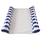 Inflatable Recliner On Water Foldable Backrest Floating Bed Inflatable Floating Row, Style：, Striped Double(Dark Blue), Diagonal Stripes (Yellow), Diagonal Stripes (Light Blue), Diagonal Stripes (Green), Diagonal Stripes (Rose Red)