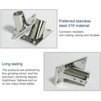 Thicken 316 Stainless Steel 60-Degree Square Tube Base Marine Boat Hardwares, Specifications:, 22mm, 25mm