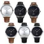 YAZOLE 503 Simple Line Pattern Dial Men Quartz Watch, Silver Shell Black Tray Black Belt, Silver Shell White Tray Black Belt, Silver Shell Black Tray Brown Belt, Silver Shell White Tray Brown Belt, Black Shell Black Tray Black Belt                     ...