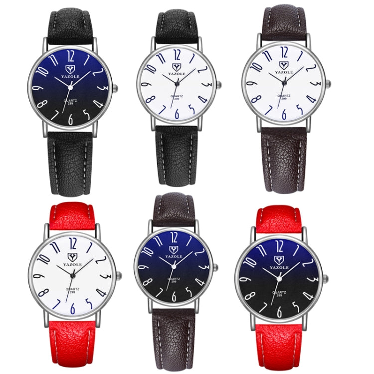 YAZOLE 299 Arabic Numerals Dial Couple Business Belt Watch, Small White Tray Brown Belt, Small Black Tray Black Belt, Small White Tray Black Belt, Small Black Tray Brown Belt, Large White Tray Black Belt, Large White Tray Red Belt                      ...