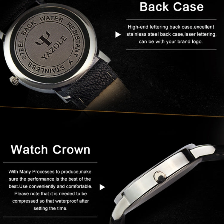 YAZOLE 299 Arabic Numerals Dial Couple Business Belt Watch, Small White Tray Brown Belt, Small Black Tray Black Belt, Small White Tray Black Belt, Small Black Tray Brown Belt, Large White Tray Black Belt, Large White Tray Red Belt                      ...