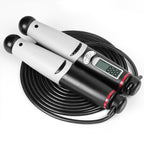 KYTO 2106B Corded Version Calorie Electronic Counting Skipping Rope Adult Fitness Timing Skipping Rope, with 2 Steel Wire Ropes (Black Gray), with Steel Wire Rope (Black Gray)