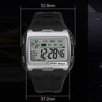 SYNOKE Square Sarge Screen Display Luminous Multifunctional Outdoor Men Sports Watch Digital Watch, Black, Gold, Silver, Lake Blue