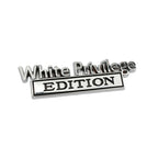2 PCS Car Metal Leaf Board Car Logo White Privilege Edition Modified Car Body Sticker Sign, White Privilege