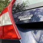 2 PCS Car Metal Leaf Board Car Logo White Privilege Edition Modified Car Body Sticker Sign, White Privilege