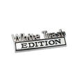 2 PCS Car Metal Modification Standard White Trash Edition Car Label Stickers, WHITE TRASH
