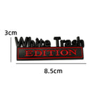 2 PCS Car Metal Modification Standard White Trash Edition Car Label Stickers, WHITE TRASH