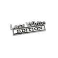 2 PCS Car Metal Leaf Board Label Less White Edition Modified Body Labeling, Less White